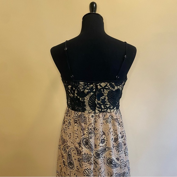 Soieblu Black Nude Floral Lace Paisley Sleeveless Maxi Dress Size S - Picture 6 of 9